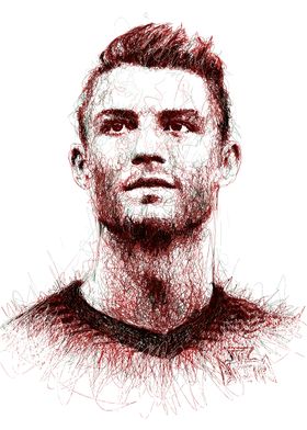 Cristiano Ronaldo Scribble Art