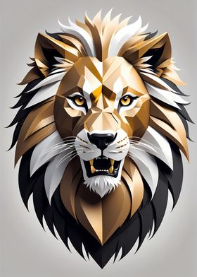 Geometric Lion Head