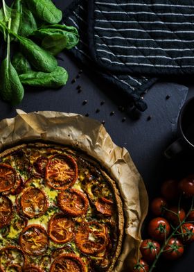 Tomato and Spinach Quiche