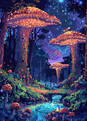 Enchanted forest pixel art