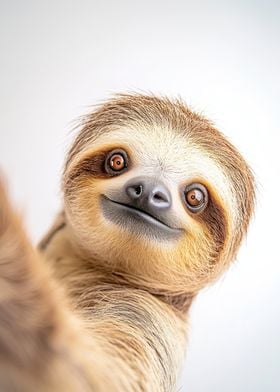 Adorable Sloth Taking Selfie - Fun Wall Decor