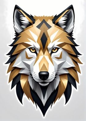 Geometric Wolf Portrait