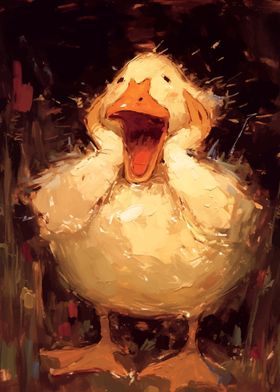 Surprised Duckling Painting