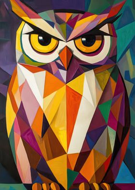 Geometric Owl Painting