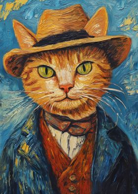 Cat in a Hat Painting