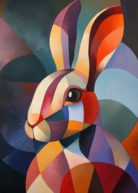 Geometric Rabbit Painting