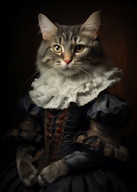 Cat in Renaissance Dress