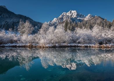 Snowy Mountain Reflection