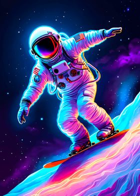 Astronaut Snowboarding