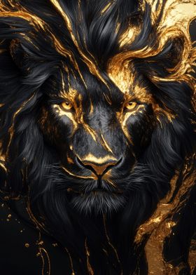 Black And Gold Lion