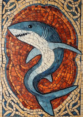 Shark Mosaic Art