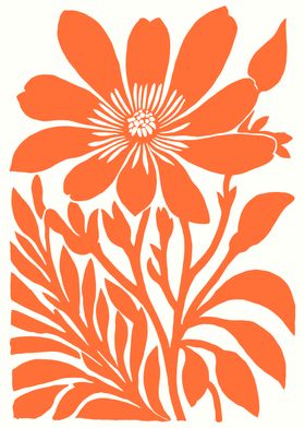 Orange Flower Silhouette