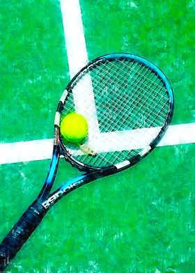 Tennis Racket and Ball