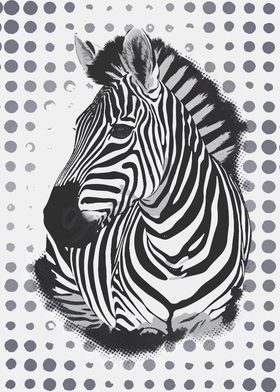 Zebra Portrait with Polka Dots