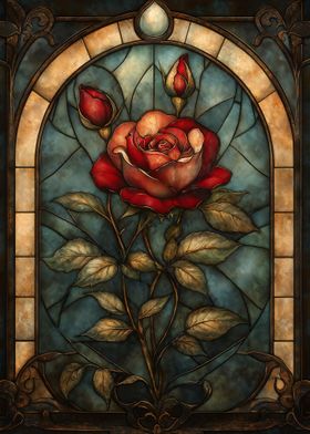 Stained Glass Rose