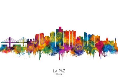 La Paz Skyline Watercolor