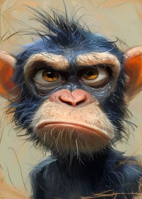 Grumpy Monkey Portrait