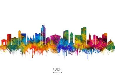 Kochi Skyline Watercolor