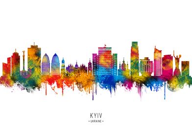 Kyiv Skyline Watercolor