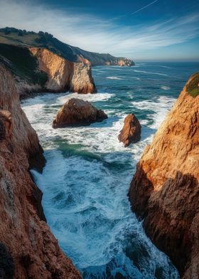 Ocean Cliffs and Waves