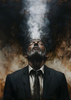 Man in Suit with Smoke