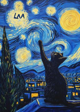 Starry Night Cat