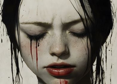 Woman with Blood Tears