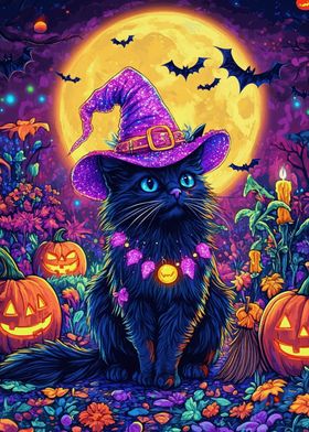 Halloween Witch Cat