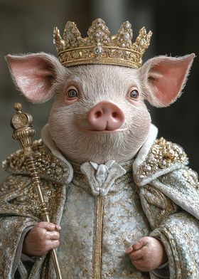 Pig King Figurine