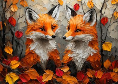 Foxes Painting