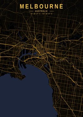 Melbourne Golden City Map