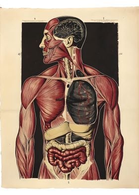 Vintage Human Anatomy Chart