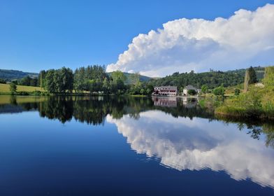 Lake Reflection with Clouds