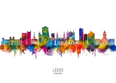 Leeds Skyline Watercolor