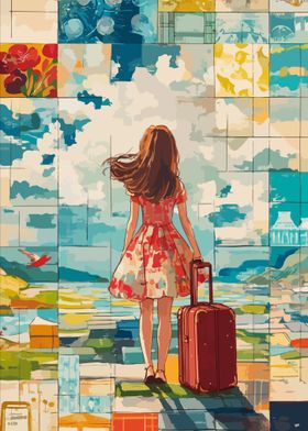 Girl Suitcase Horizon