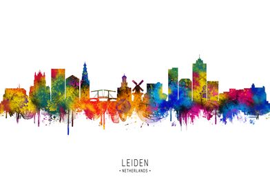 Leiden Skyline Watercolor