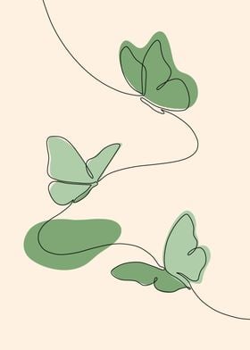 One Line Butterfly Art