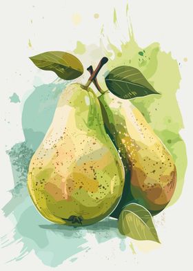 Watercolor Pears