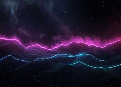 Neon Mountainscape