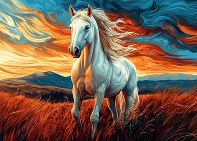 White Horse Sunset