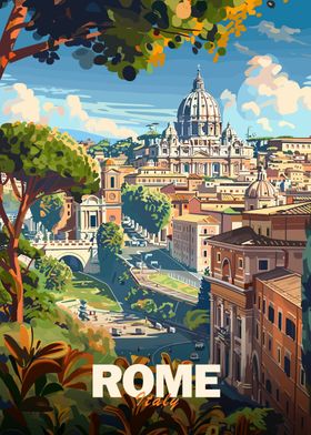 Rome Cityscape Poster