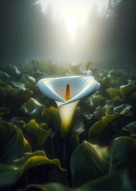 Calla Lily in Fog