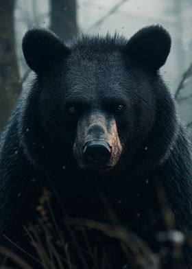 Grizzly Bear at Dawn in the Forest