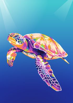 Sea Turtle Pop Art