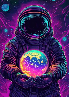 Astronaut Holding Earth