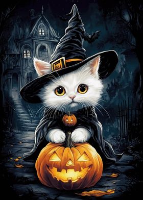 Halloween Witch Cat