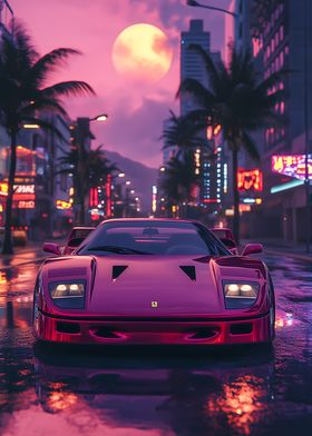 Ferrari F40 in Neon City