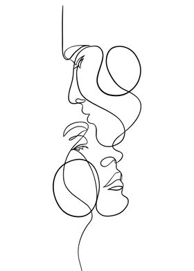 Line Art kiss  Portrait