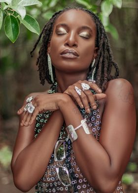 Woman with Silver Jewelry