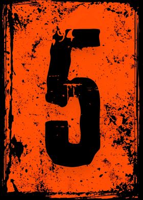 Number 5 Grunge Graphic